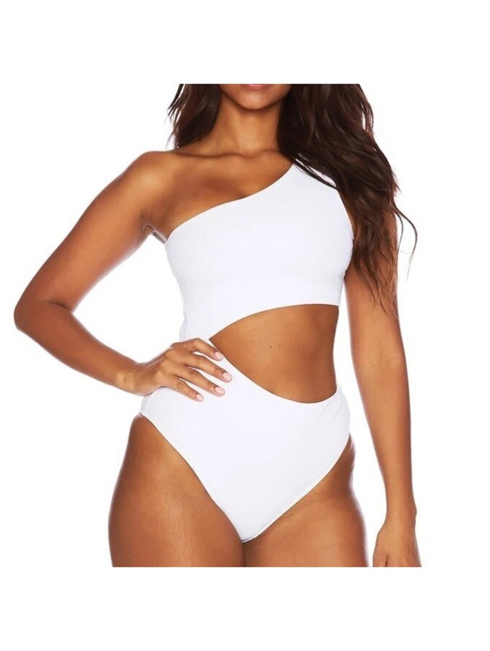 Beach Riot Celine One Piece Swimsuit One Shoulder White Size S Beach Vacation